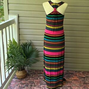 CK Multicolored Stripe Maxi Halter Sundress Size 6